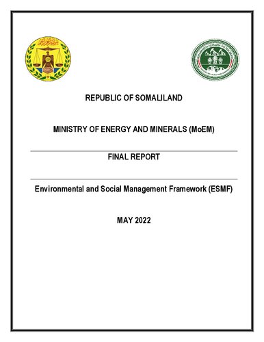 ﻿چارچوب مدیریت محیطی و اجتماعی (ESMF). گزارش نهایی