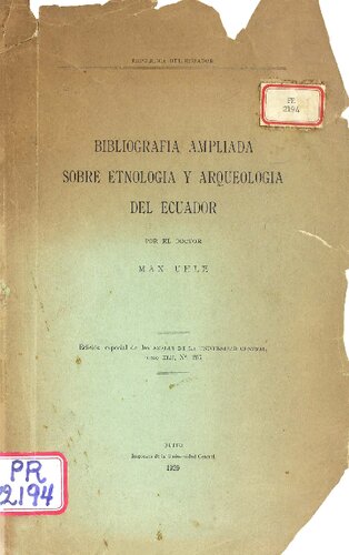 ﻿کتابشناسی گسترده در مورد قوم شناسی و باستان شناسی اکوادور