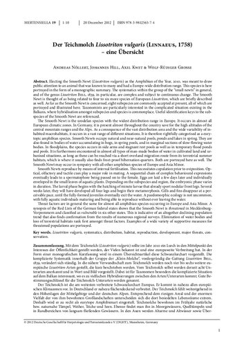 ﻿برکه نیوت Lissotriton vulgaris (Linnaeus 1758) - مروری بر