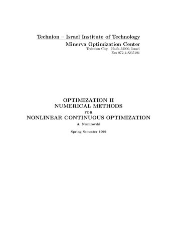 ﻿بهینه سازی II.. روش های عددی استاندارد برای بهینه سازی پیوسته غیرخطی.. یادداشت های سخنرانی