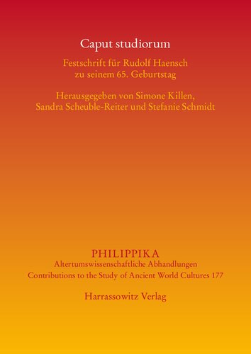 ﻿Caput studiorum: Festschrift برای رودولف هانش در 65 سالگی اش