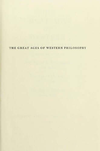 ﻿اعصار بزرگ فلسفه غرب: عصر روشنگری، عصر ایدئولوژی، عصر تحلیل