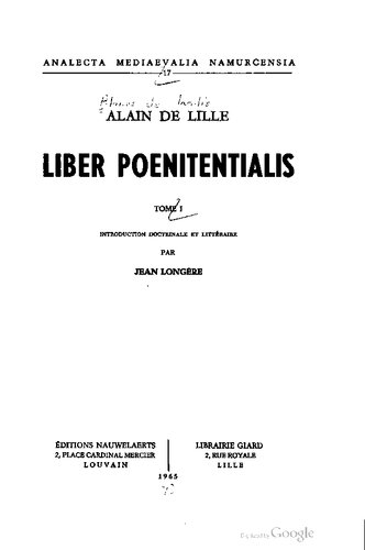 ﻿Liber poenitentialis: مقدمه اعتقادی و ادبی