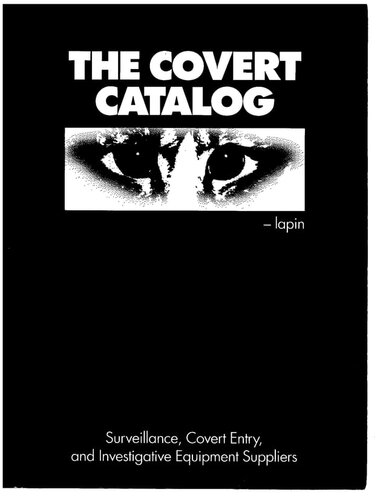 ﻿کاتالوگ مخفی: نظارت، ورود مخفیانه، و تامین کنندگان تجهیزات تحقیقاتی