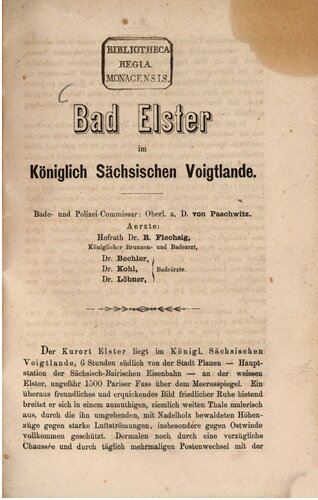﻿Bad Elster در سلطنتی ساکسون Voigtlande [Vogtland]