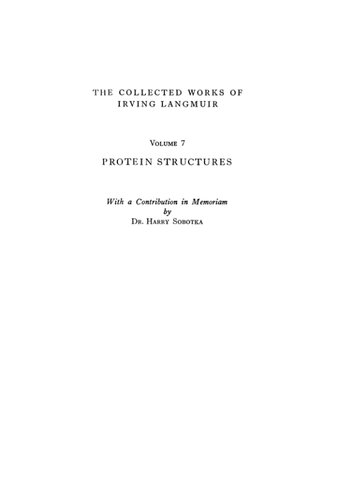﻿مجموعه آثار ایروینگ لانگمویر. ساختارهای پروتئینی