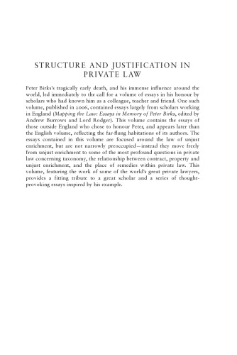 ساختار و توجیه در حقوق خصوصی: مقاله هایی برای پیتر بیرکس