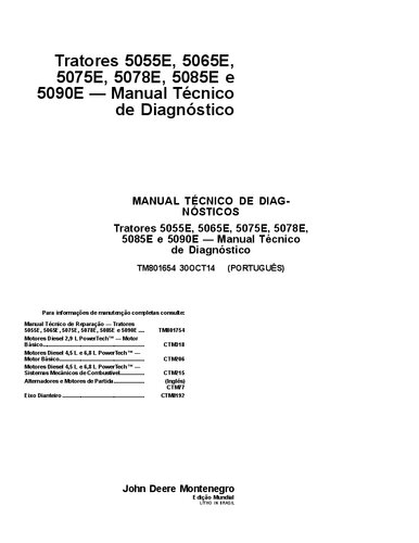 ﻿راهنمای تشخیصی فنی John Deere 5055E 5065E 5075E 5078E 5085E و 5090E Tratoes (دفترچه راهنمای فروشگاه)