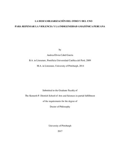 ﻿مهمترین چیز دیگر و یکی: برای تجدید نظر در مورد خشونت و استحکام آمازونی پرو.