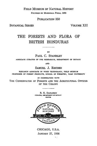 The Forests and Flora of British Honduras