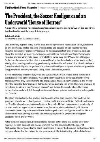 ﻿رئیس‌جمهور، هولیگان‌های فوتبال و «خانه وحشت» از دنیای زیرین