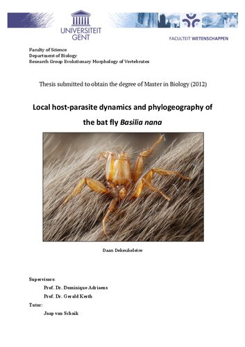 ﻿دینامیک میزبان-انگل محلی و فیلژئوگرافی مگس خفاش Basilia nana