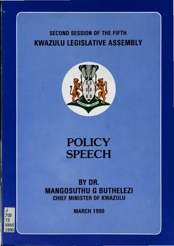 ﻿دومین جلسه پنجمین مجلس قانونگذاری کوازولو. سخنرانی سیاست