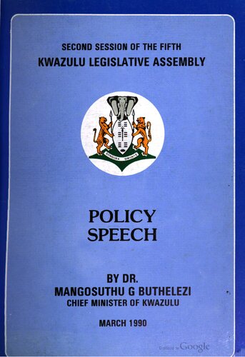﻿دومین جلسه پنجمین مجلس قانونگذاری کوازولو. سخنرانی سیاست