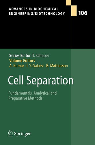 ﻿جداسازی سلول: اصول ، روشهای تحلیلی و مقدماتی (پیشرفت در مهندسی بیوشیمیایی/بیوتکنولوژی ، 106)