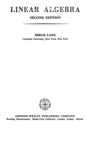 جبر خطی، نسخه دوم