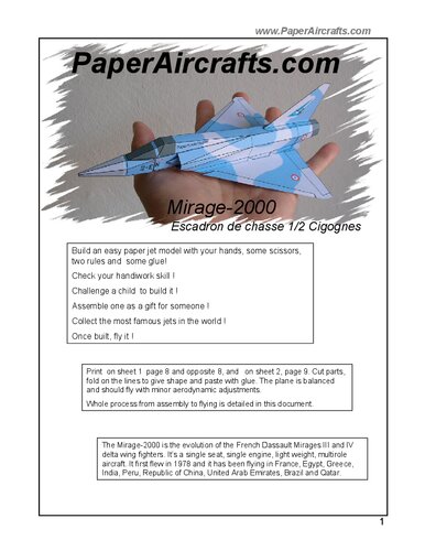 ﻿PaperAircrafts.com Mirage-2000