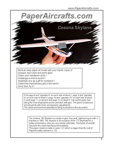 ﻿PaperAircrafts.com Cessna Skylane