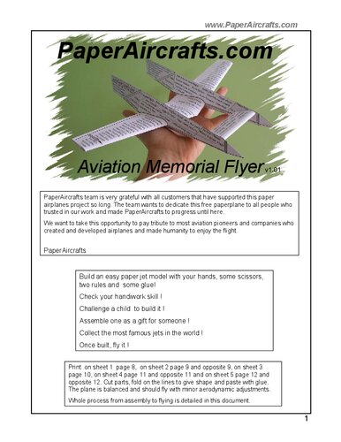 ﻿بروشور یادبود هوانوردی PaperAircrafts.com