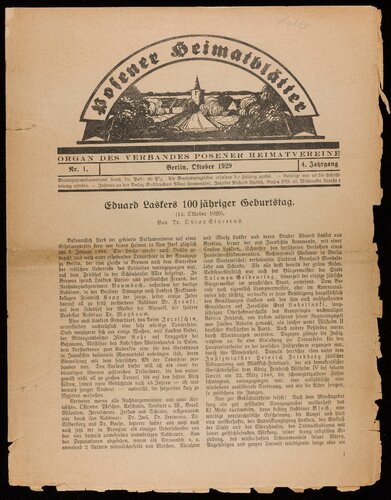 ﻿Posener Heimatblätter