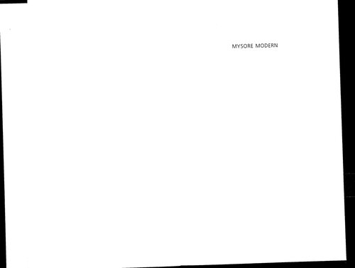 ﻿میسور مدرن; بازاندیشی منطقه تحت حکومت شاهزاده