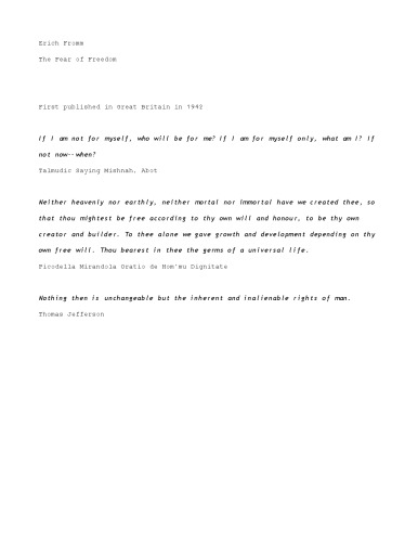 ﻿ترس از آزادی (کلاسیک های روتلج)