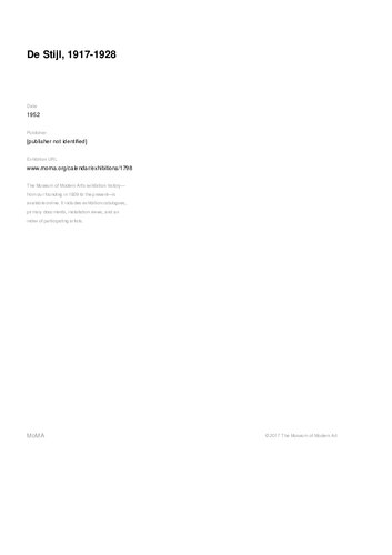 ﻿De Stijl، 1917-1928: بولتن موزه هنر مدرن (بولتن موزه هنر مدرن)