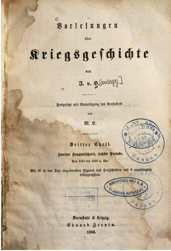 ﻿سخنرانی در تاریخ جنگ / از سال 1790 تا 1860 میلادی با رضایت نویسنده M. B ادامه یافت.