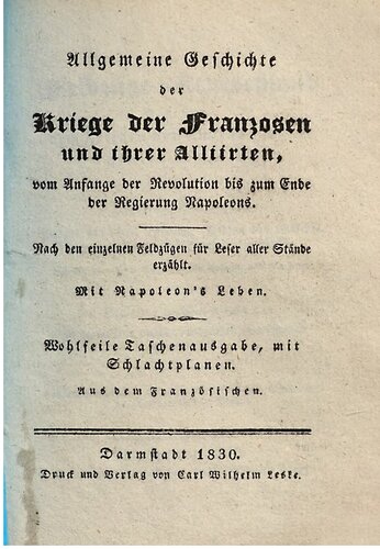 ﻿مبارزات انتخاباتی در Teutschland [آلمان] از صلح آمیان تا صلح وین
