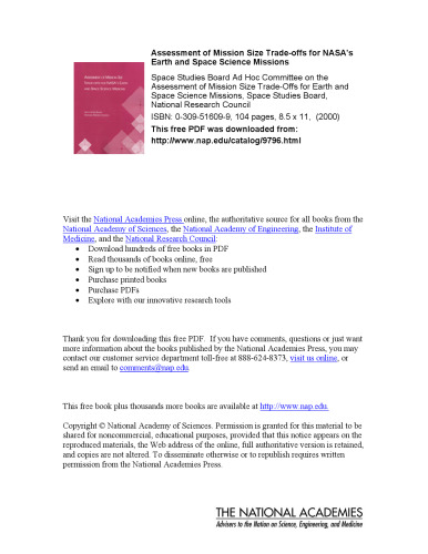 ارزیابی معیارهای اندازه ماموریت برای مأموریت های علوم زمینی و فضایی ناسا