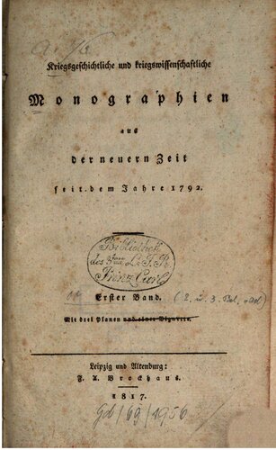 ﻿مونوگرافی هایی در مورد تاریخ نظامی و علوم نظامی از دوران مدرن از سال 1792