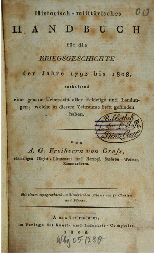 ﻿کتاب راهنمای تاریخی-نظامی برای تاریخ جنگ از 1792 تا 1808