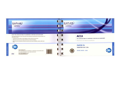 F6 Taxation TX (FA 07) - یادداشت های جیبی (Acca)