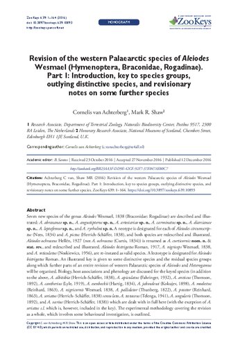 ﻿بازنگری گونه های پالئارکتیک غربی Aleiodes Wesmael (Hymenoptera، Braconidae، Rogadinae)
