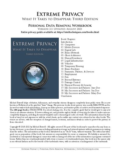 ﻿Extreme Privacy: Personal Data Removal Workbook نسخه 3.1
