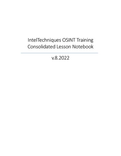 ﻿دفترچه یادداشت تلفیقی آموزش IntelTechniques OSINT نسخه 8.2022