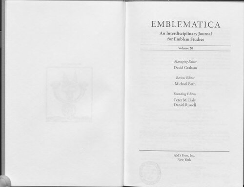 ﻿emblematica: یک مجله بین رشته ای برای مطالعات Emblem 2013