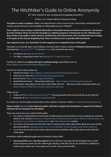 ﻿راهنمای سفر به ناشناس برای ناشناس بودن آنلاین - نسخه 1.1.2 - ژانویه 2022