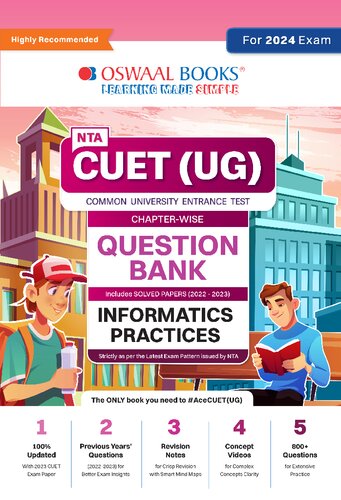 ﻿Oswaal NTA CUET (UG) Chapterwise Question Bank Practices Informatics (برای آزمون 2024)