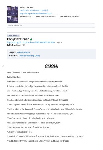 ﻿آزادی: ترکیب چهار مقاله در مورد آزادی