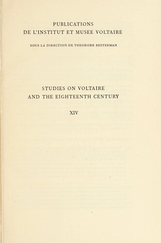 ﻿مطالعات در مورد ولتر و قرن هجدهم