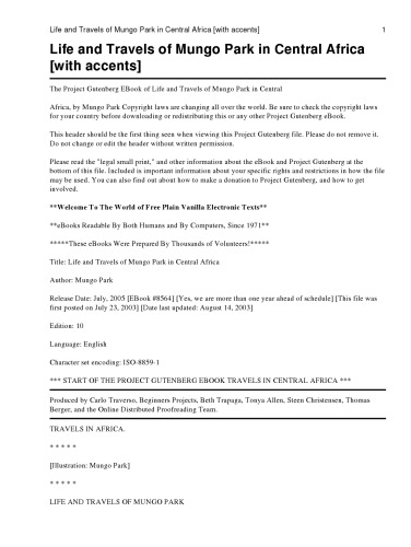 ﻿زندگی و سفرهای پارک مونگو در آفریقای مرکزی