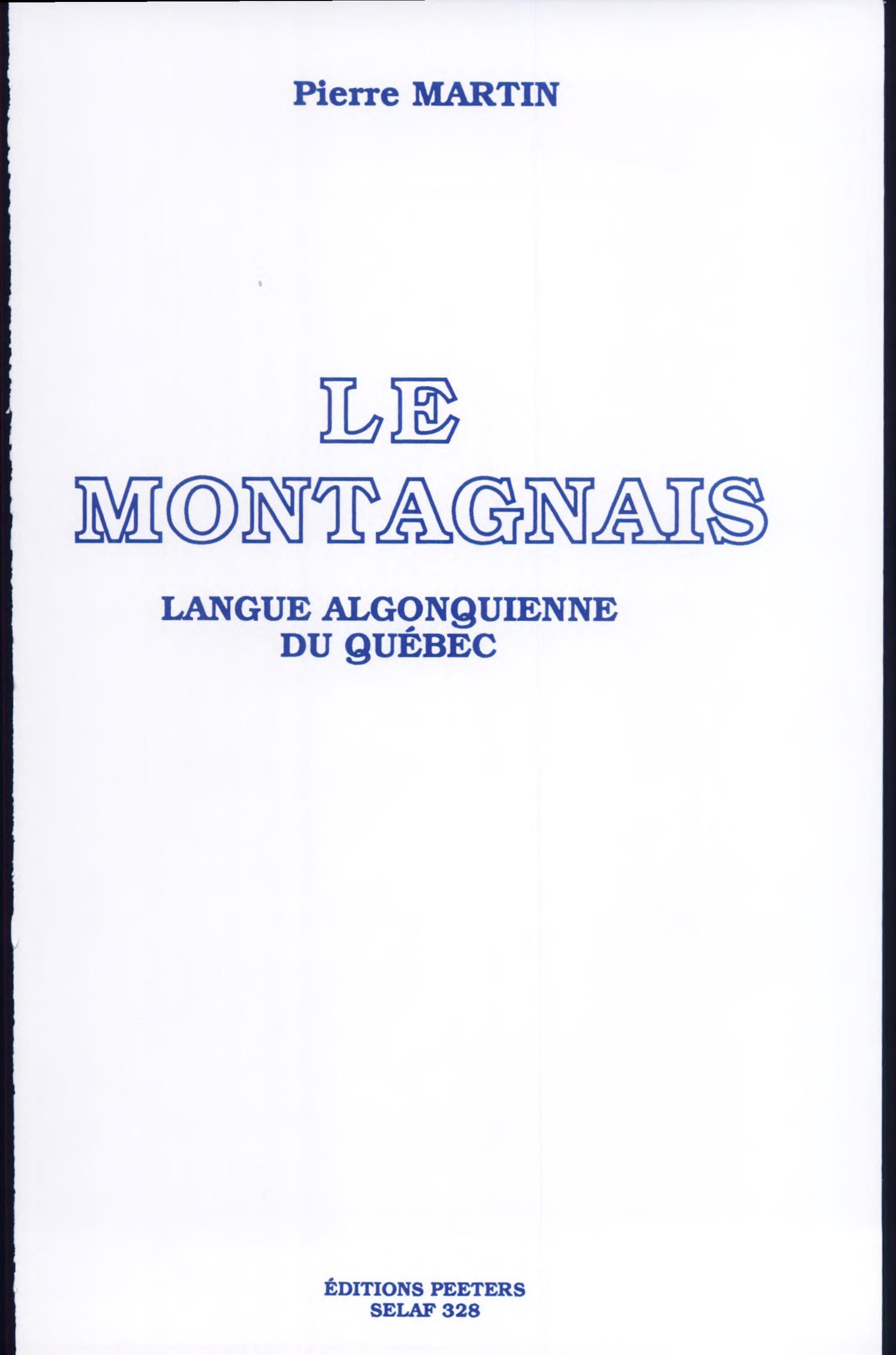 ﻿Montagnais: زبان Algonquian کبک