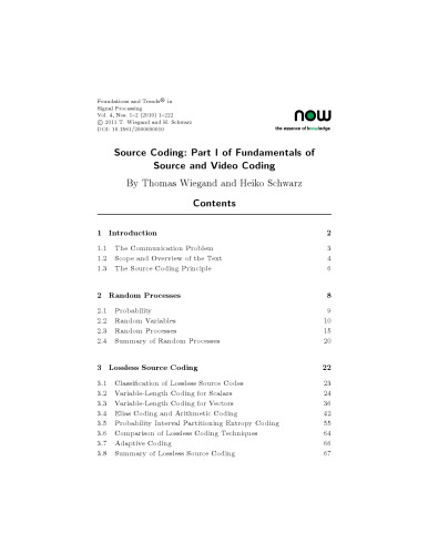 کدگذاری منبع: قسمت اول مبانی کدگذاری منبع و ویدئو (مبانی و روندهای پردازش سیگنال)