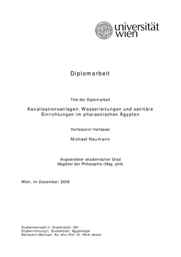 ﻿سیستم های فاضلاب، لوله های آب و تاسیسات بهداشتی در مصر فراعنه