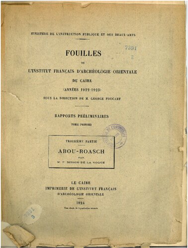 ﻿کاوش های مؤسسه فرانسوی باستان شناسی شرقی در قاهره، سال 1921-1923
