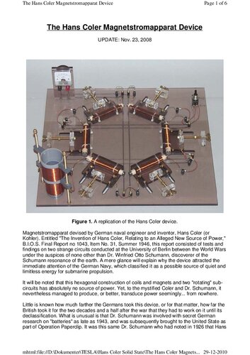 ﻿دستگاه Hans Kohler Coler MagnetStromApparat