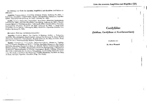 ﻿Cordylidae (Subfam. Cordylinae et Gerrhosaurinae)