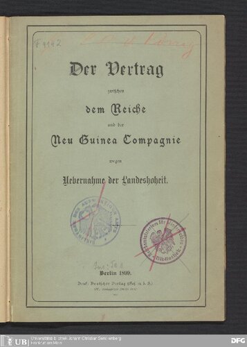 ﻿قرارداد بین رایش و شرکت گینه نو برای به دست گرفتن حاکمیت