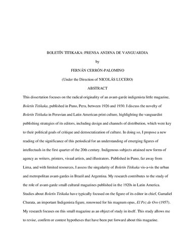 ﻿بولتن تیتیکا: مطبوعات آوانگارد آند